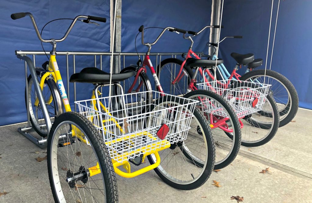 Applewood retirement community offers adult tricycles and beach cruisers for senior residents to borrow