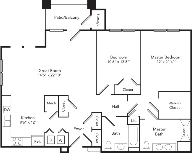 Redwood Apartment Floor Plan