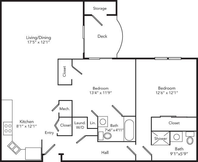 Applewood's Rosewood Signature Apartment Floor Plan