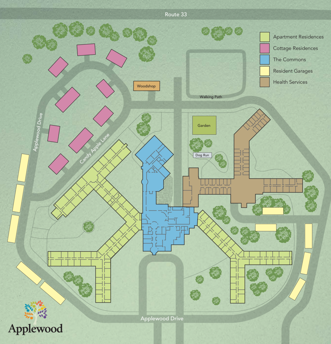 Applewood campus color map